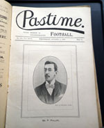 Pastime with which is incorporated Football No. 645 Vol. XXV1  October 2 1895 Rugby Union consider using a round ball